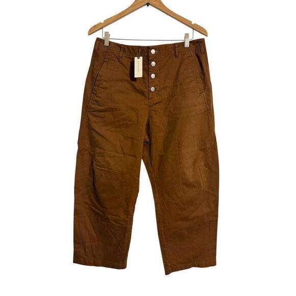 Brand New Anthropologie Pilcro The Arin Mid Rise Button Front Barrel Pants 31 - Picture 4 of 13